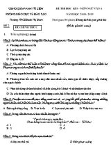Đề kiểm tra học kỳ I môn Ngữ văn Lớp 6 - Đề 2 - Năm học 2018-2019 - Trường THCS Đoàn Thị Điểm (Có đáp án)